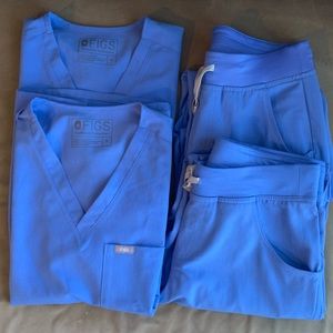 2 pairs of figs ceil blue scrubs size small
